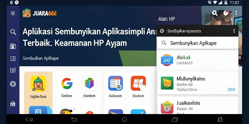 Antarmuka JUARA666 yang menawan dan mudah digunakan untuk menyembunyikan aplikasi.